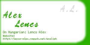 alex lencs business card